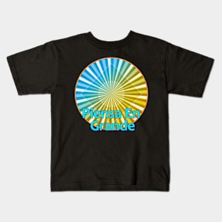 Círculo Abstracto Psicodélico Azul Amarillo Kids T-Shirt